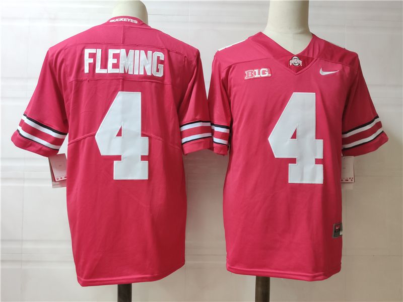 Men Ohio State Buckeyes #4 Fleming Red Nike 2025 NCAA Jersey->ncaa teams->NCAA Jersey